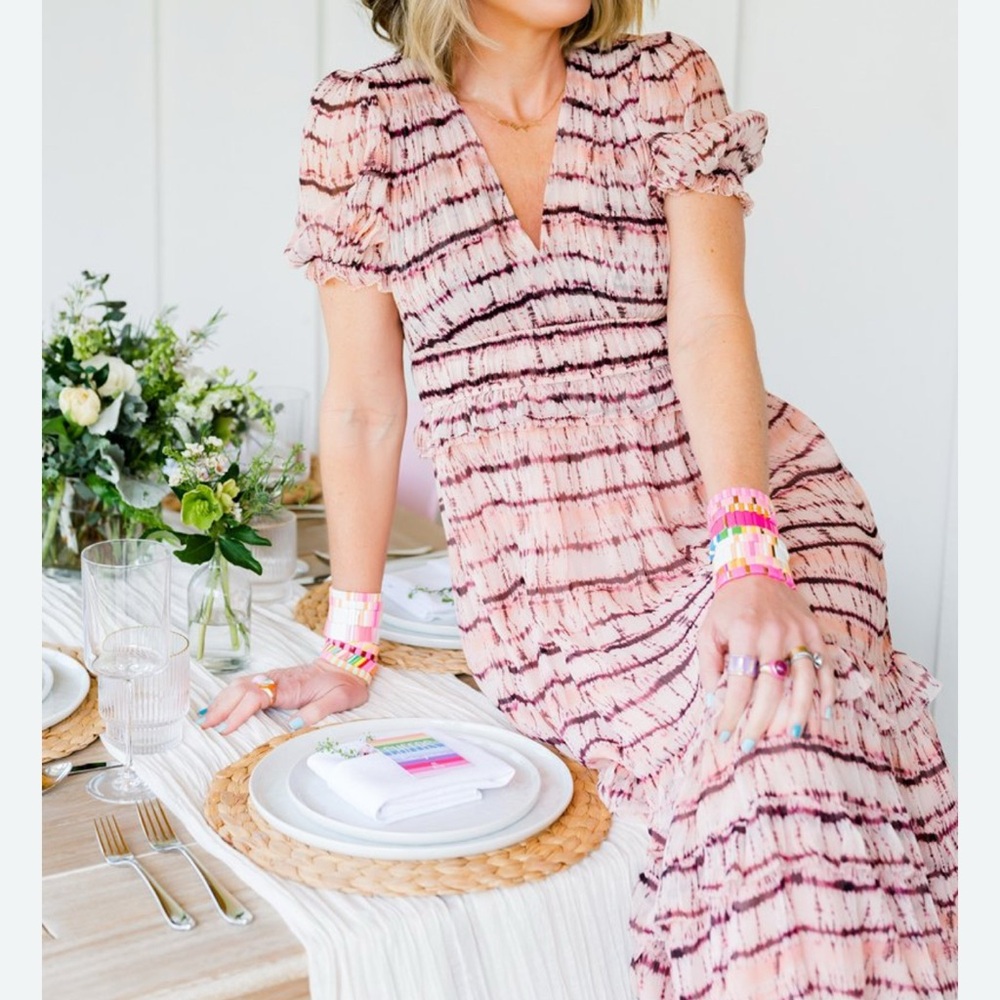 ulla johnson elodie dress blush tie dye Sz 2